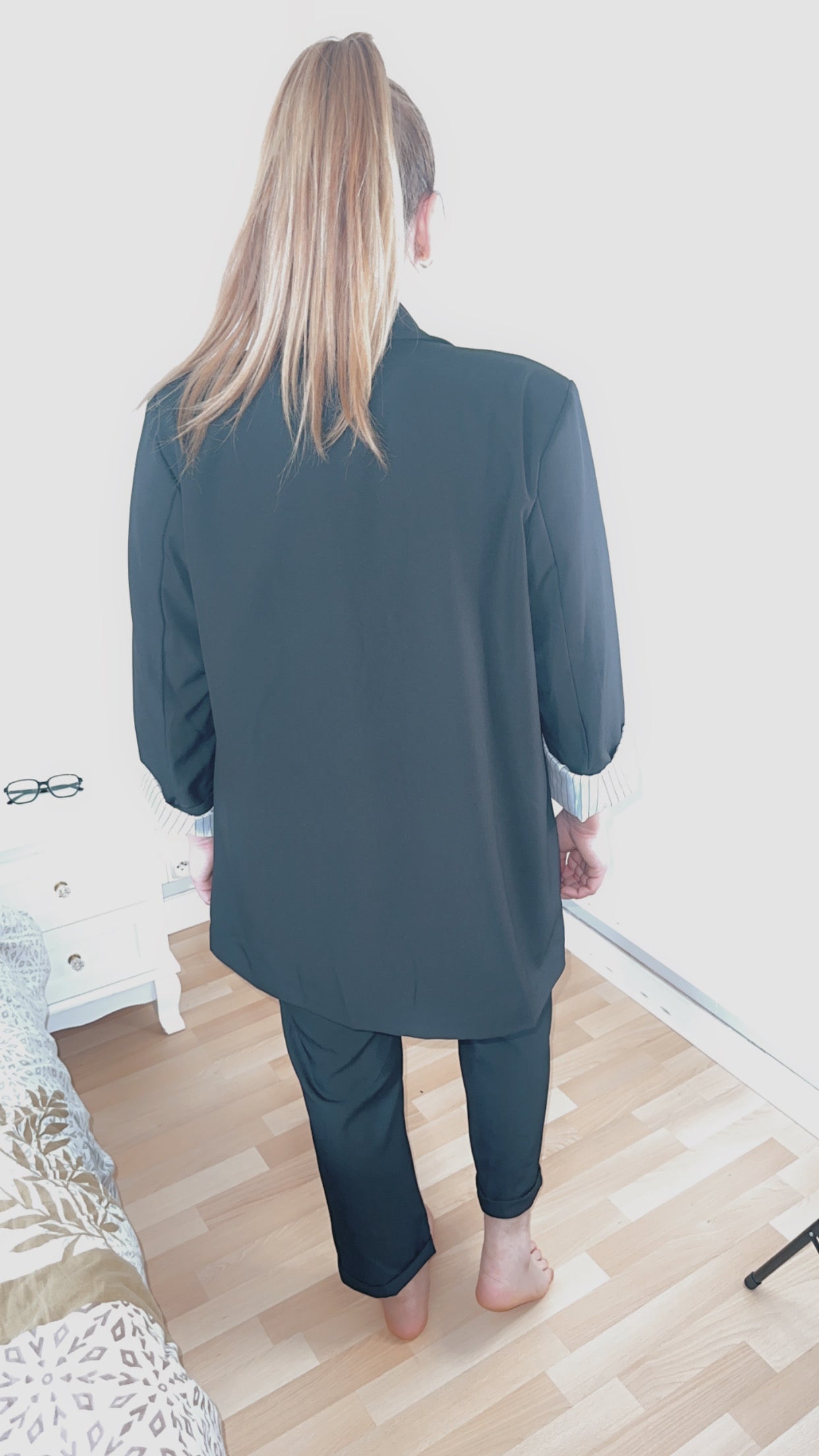 Ensemble blazer pantalon noir