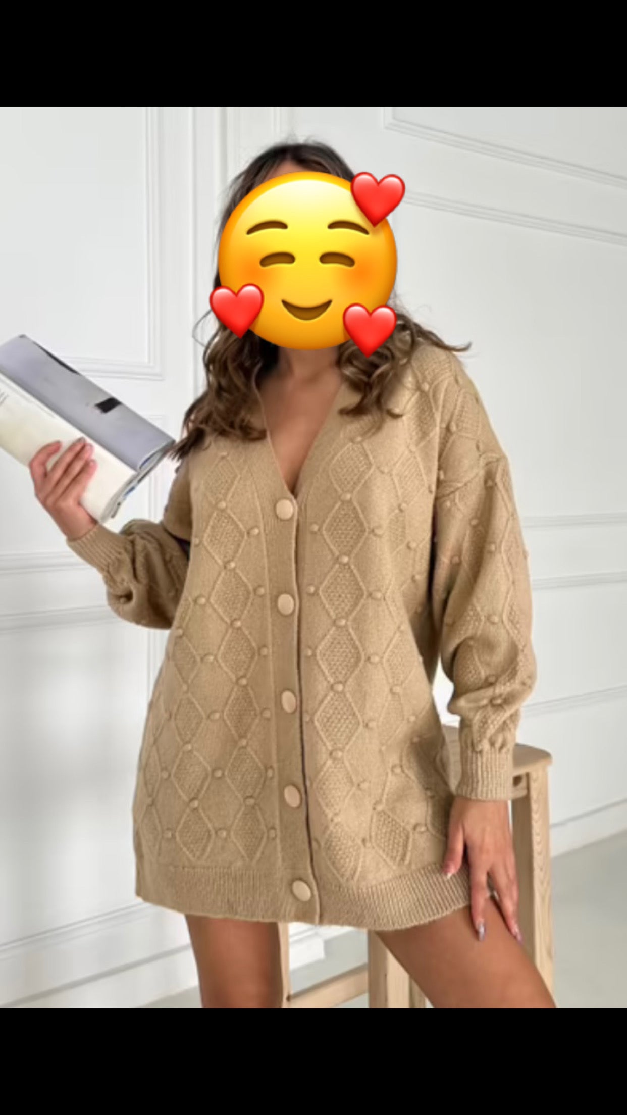 Cardigan camel